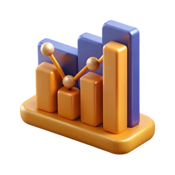 pngtree gold line chart with 3d graph symbolizing business data and visualization png image 15433655