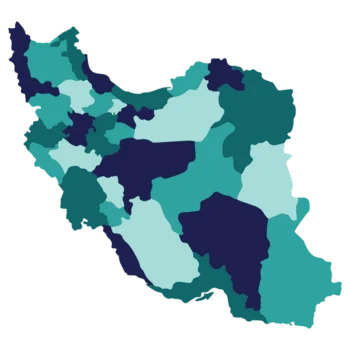 iran map map of iran in administrative provinces in multicolor png